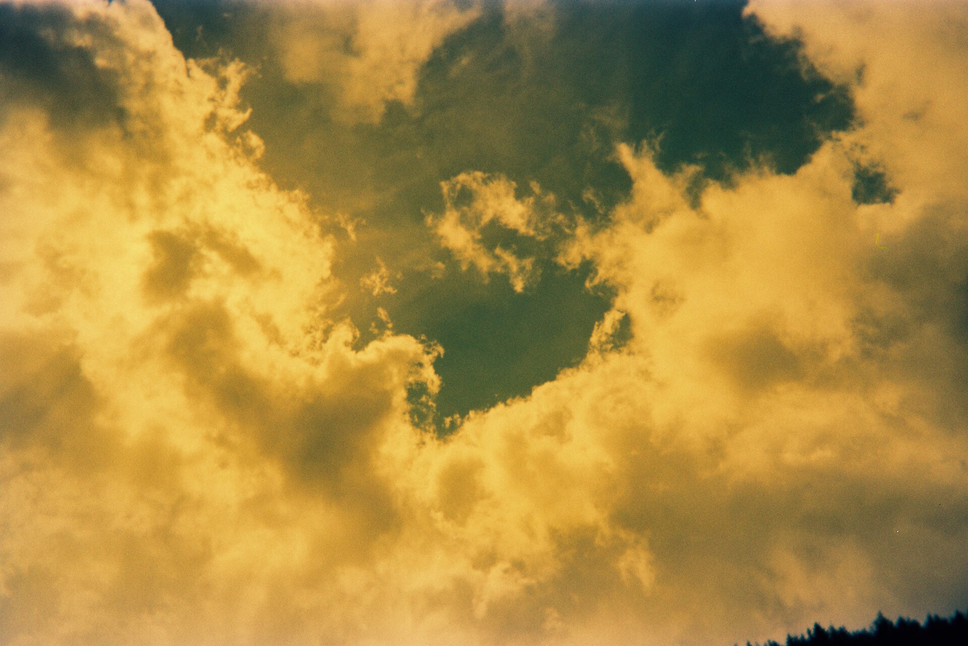Blue sky with clouds in photographic composition