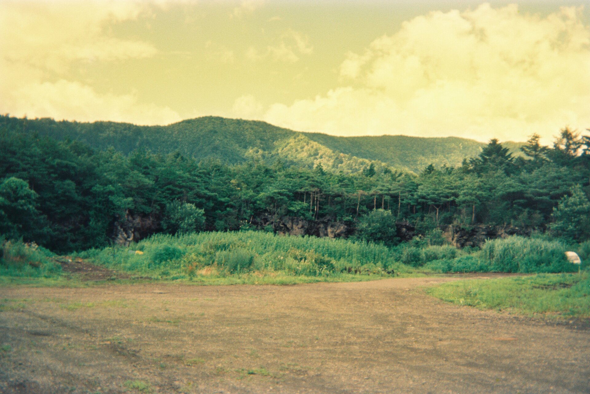 Mountainous landforms grass nature