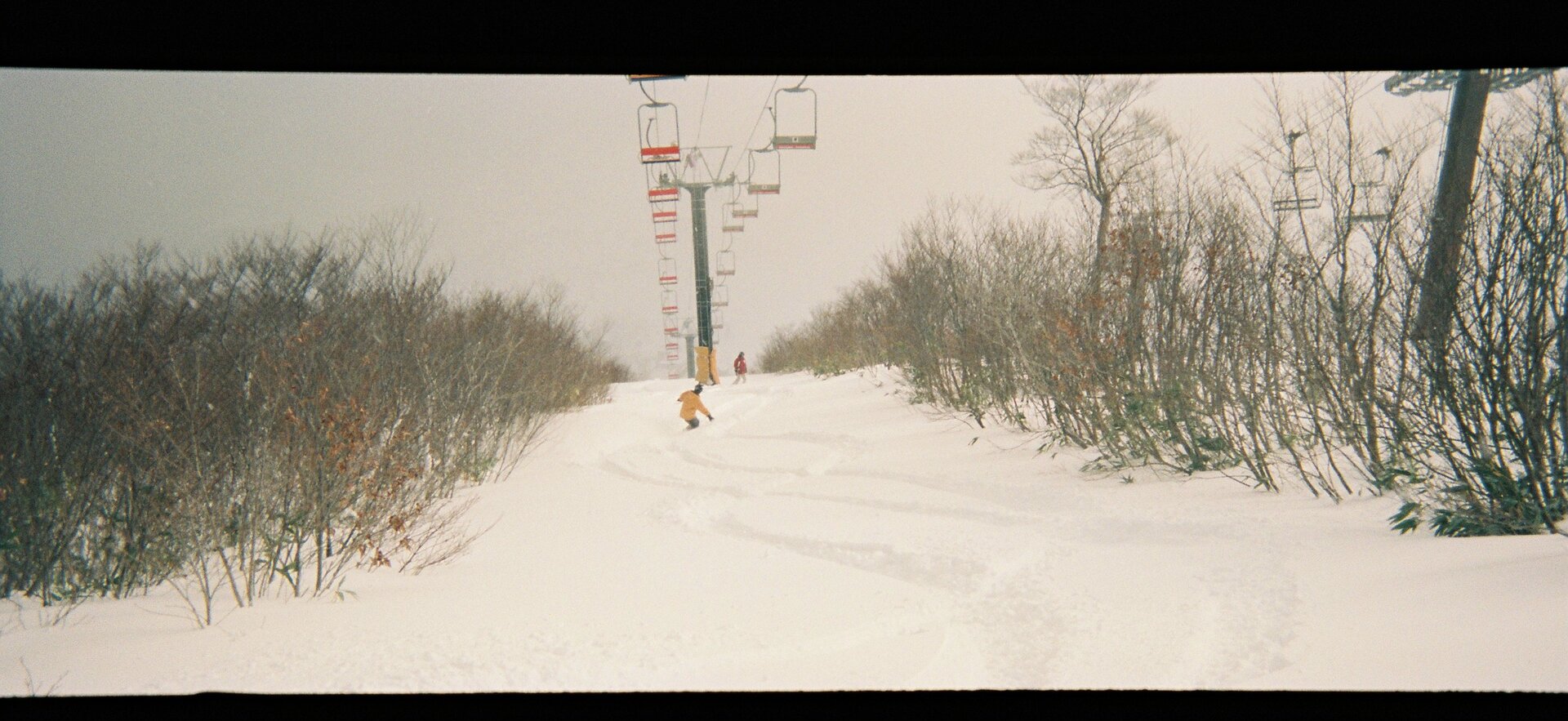 Winter snow with geological formations